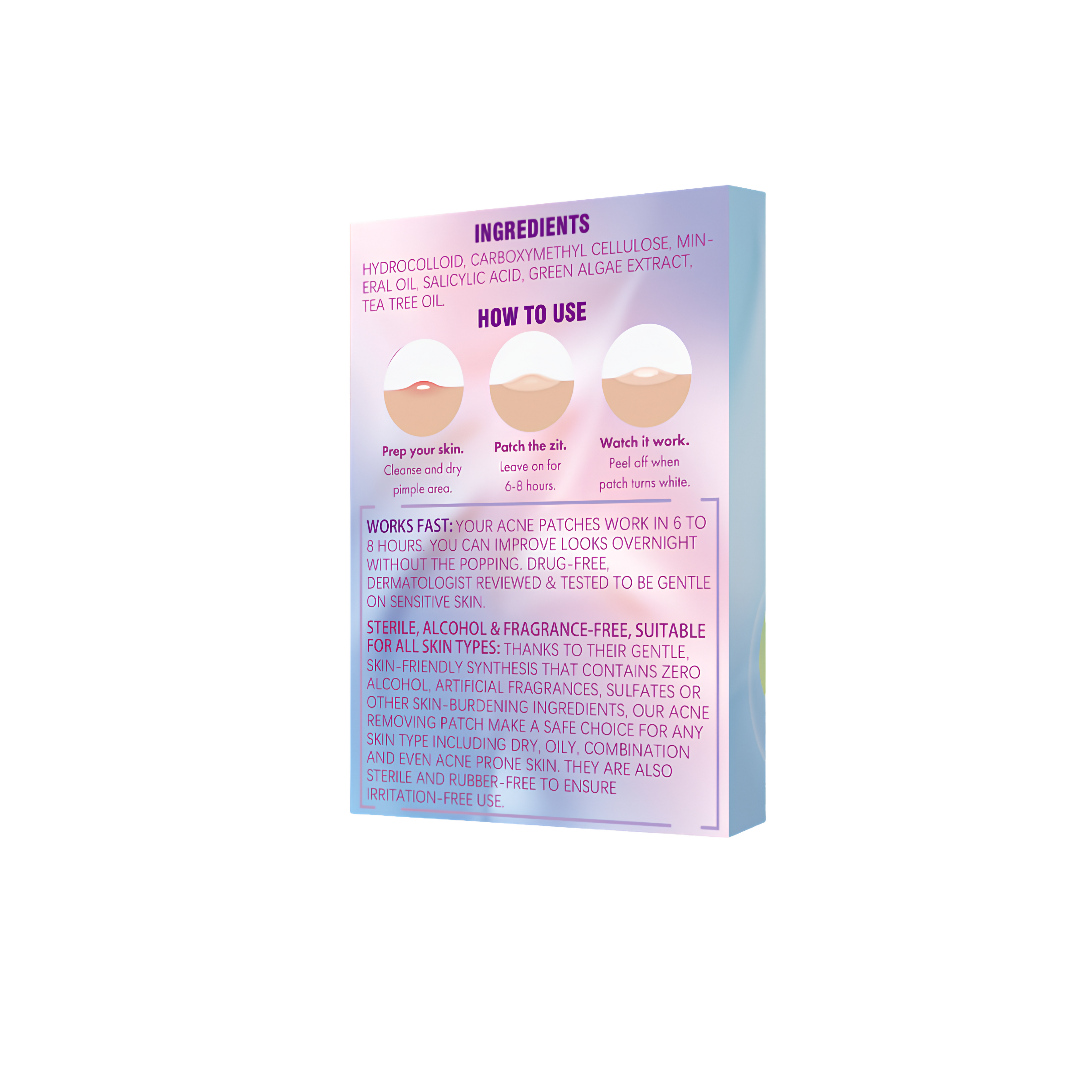 Colorful Heart Hydrocolloid Blemish Patches, 54 Counts, Skin Friendly Spot Care