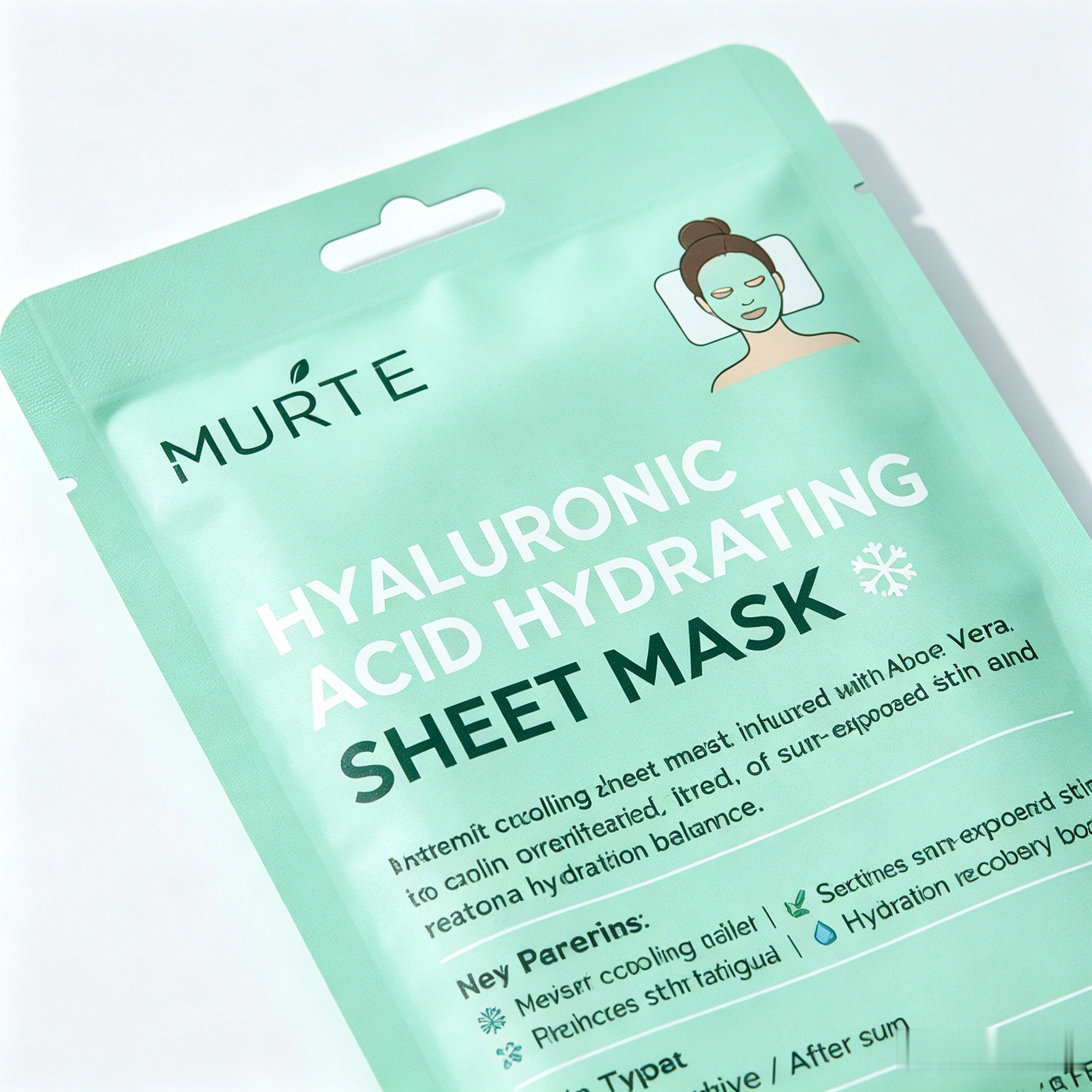 MURTY Aloe Vera & Hyaluronic Acid Sheet Mask | Moisture Boost & Fresh Skin Feel